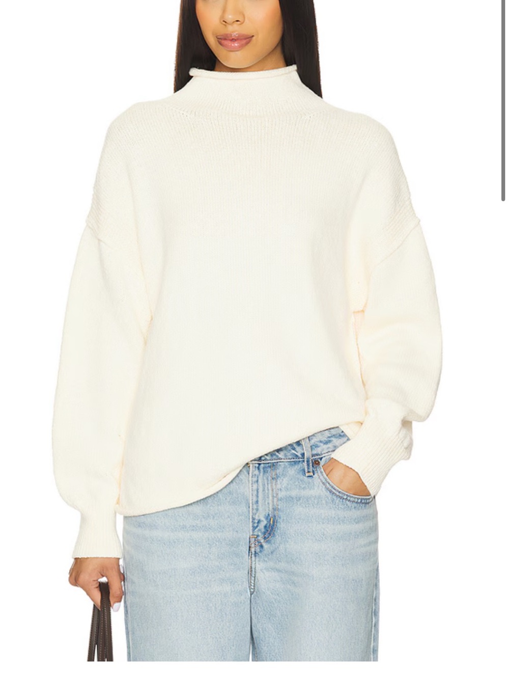 We The Free Torres Roll Neck Sweater White Small